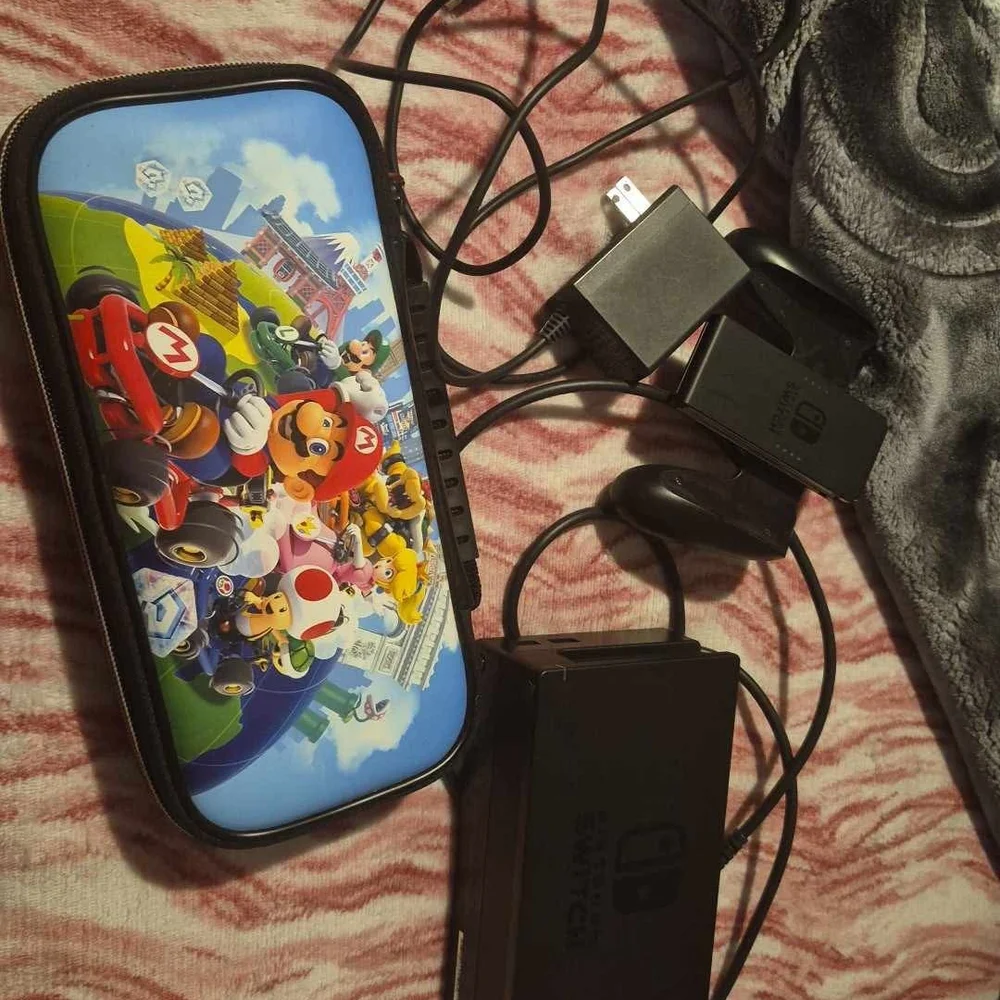 Nintendo Switch Console with Blue and Red Accents